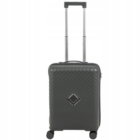 Walizka mała na kółkach ciemnoszara, lekka i funkcjonalna, elegancka walizka podróżna z PP 41 L Wowbag 7900 S dark grey