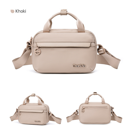 Torebka damska na ramię beżowa klasyczna 1,3 l elegancka uniwersalna do każdej stylizacji. CHANTARIA CB771 Khaki.