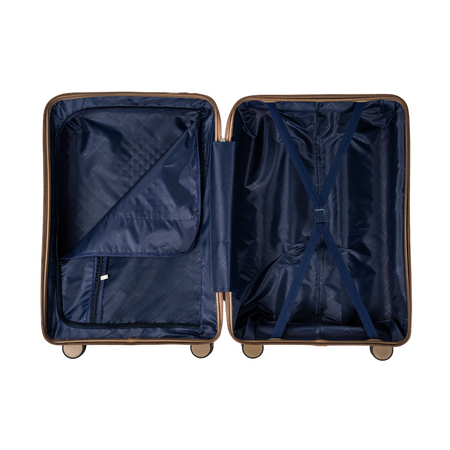 Komplet walizek beżowych 3 szt. elegancki zestaw podróżny lekkich i wytrzymałych kufrów Wowbag 6910 Champagne