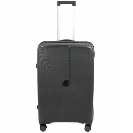 Walizka podróżna średnia ciemnoszara – na kółkach, wytrzymała, stylowa i komfortowa do samolotu Wowbag 7918 M dark grey