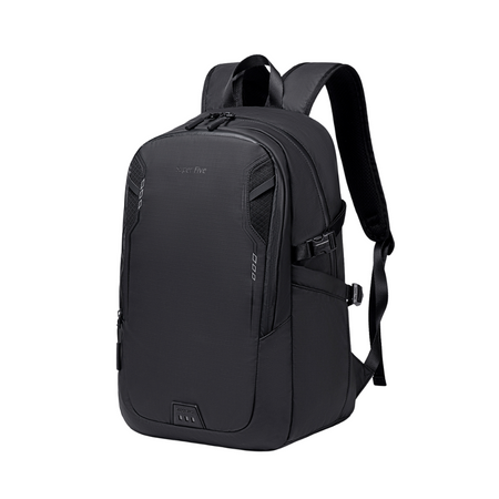 Czarny plecak miejski młodzieżowy, do pracy i podróży, 22 l, na laptopa 15,6", wodoodporny. SUPER FIVE FB700 Black.