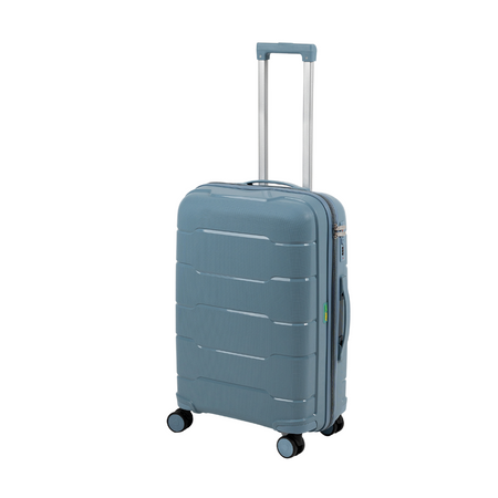 Walizka średnia jasnoniebieska – na kółkach, lekka i stylowa, polipropylen, idealna w podróże Wowbag 6910 M light blue