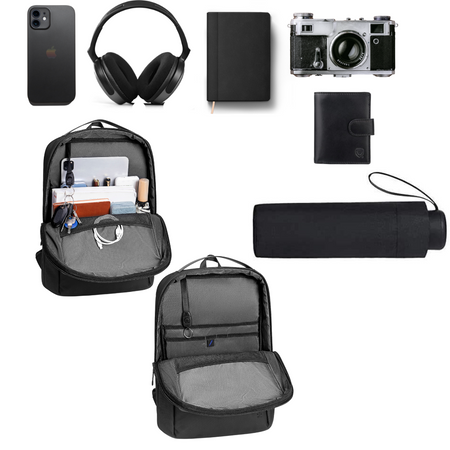 Szary plecak biznesowy miejski, 8,5 l, wodoodporny, na laptopa 15,6", stylowy i kompaktowy. Arctic Hunter B00574 grey