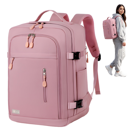 Podróżny plecak różowy bagaż kabinowy 40x30x20 darmowy na pokład WizzAir