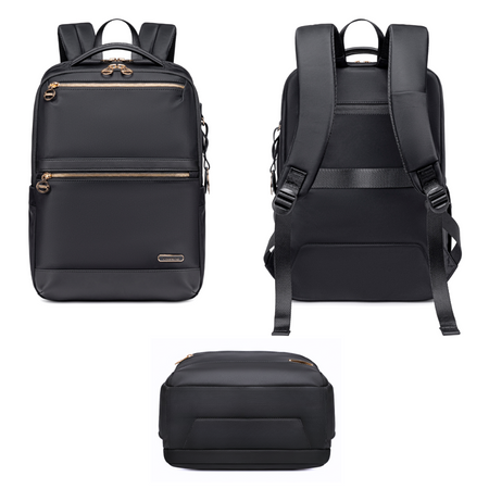 Plecak damski miejski stylowy czarny pojemny na laptopa na studia do pracy