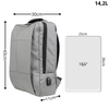 Plecak szkolny, do pracy szary, na laptopa 15,6" z USB dla chłopaków/dziewczyn nowoczesny Wowbag BK91103 grey