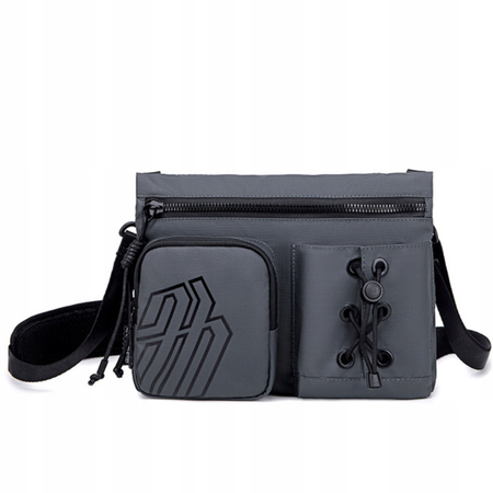 Torebka listonoszka szara stylowa młodzieżowa miejska na ramię wodoodporna modna praktyczna 3 l Arctic Hunter K00535Grey