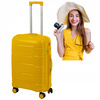 Walizka podróżna żółta – średnia, lekka i odporna, ciche kółka 360°, solidna i praktyczna do samolotu Wowbag 6910 M yellow