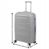 Walizka duża jasnoszara na kółkach podróżna do samolotu, lekka, elegancka i pojemna 93 L Wowbag 6910 L light grey