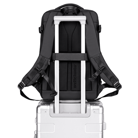 Plecak kompresyjny próżniowy podróżny czarny pojemny 42L wiele kieszeni rozszerzany Arctic Hunter B00866 black