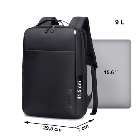 Plecak miejski czarny, biznesowy, wodoodporny, 8,5 l, na laptopa 15,6", elegancki i praktyczny. Arctic Hunter B00574 Black