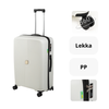 Komplet walizek podróżnych biały 3 szt. nowoczesny zestaw walizek lekkich i wytrzymałych Wowbag 7918 White
