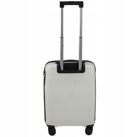 Mała walizka biała kabinowa – podróżna, elegancka, lekka, wytrzymała i praktyczna na kółkach Wowbag 7918 S white