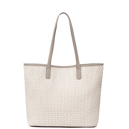 Torba damska shopper biała klasyczna pojemna 15,6 l wodoodporna na uczelnię i spotkania biznesowe. CHANTRIA CB801 White.