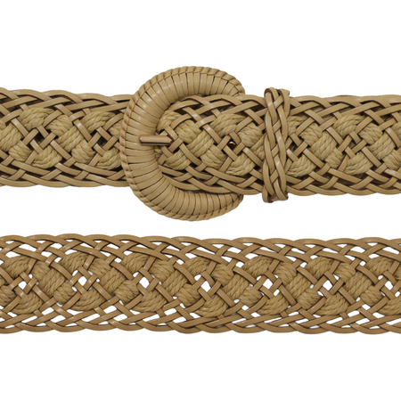 Pasek damski skórzny waniliowy do sukienki spodni bezrozmiarowy styl boho