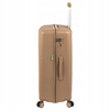 Duża walizka beżowa podróżna na kółkach lekka i wytrzymała walizka do samolotu 100L Wowbag 7905 L champagne