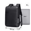 Plecak miejski czarny, biznesowy, wodoodporny, 8,5 l, na laptopa 15,6", elegancki i praktyczny. Arctic Hunter B00574 Black