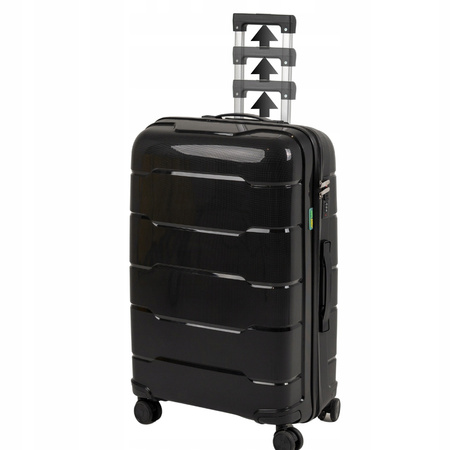 Walizka podróżna duża czarna na kółkach – pojemna, elegancka i wytrzymała do samolotu Wowbag 6910 L black