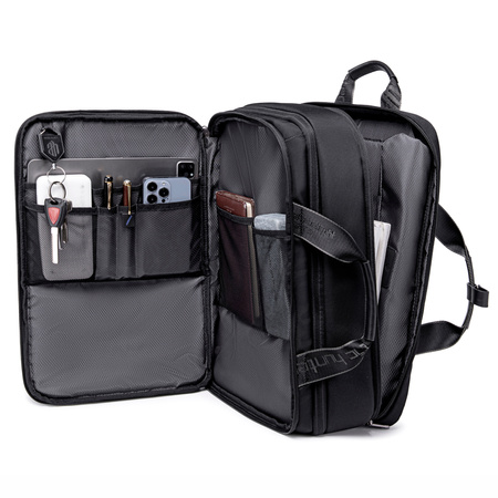 Czarny plecak miejski podróżny biznesowy,  na laptop 15,6", 18 l,  pojemny i funkcjonalny. Arctic Hunter B00540 Black.