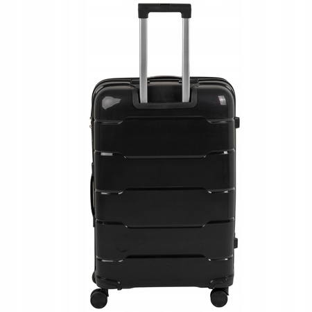 Walizka podróżna duża czarna na kółkach – pojemna, elegancka i wytrzymała do samolotu Wowbag 6910 L black