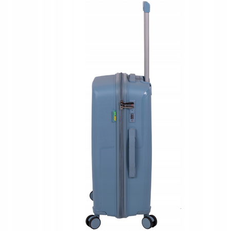 Walizka podróżna średnia jasnoniebieska – lekka, stylowa, funkcjonalna i elegancka na kółkach Wowbag 7918 M light blue
