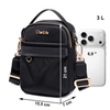 Torebka damska czarna na ramię crossbody mała nylonowa wodoodporna