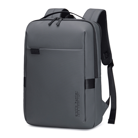 Szary plecak biznesowy miejski, 8,5 l, wodoodporny, na laptopa 15,6", stylowy i kompaktowy. Arctic Hunter B00574 grey