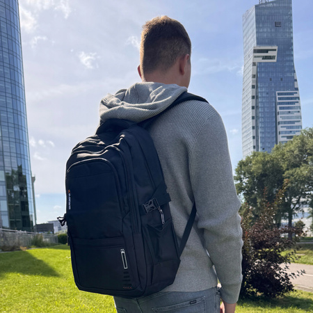 Miejski młodzieżowy plecak — do szkoły na pracę podróże wodoodporny pojemny Wowbag BG82237 black