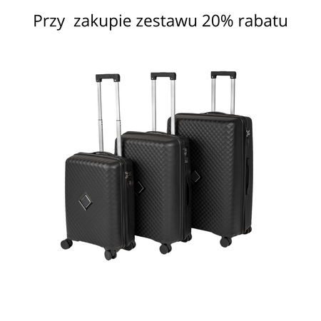 Walizka duża czarna elegancka i funkcjonalna walizka podróżna na kółkach do samolotu Wowbag 7900 L black