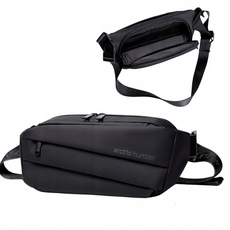 Saszetka nerka męska czarna na ramię wodoodporna miejska stylowa praktyczna nowoczesna 2,8 L Arctic Hunter YB00029Black