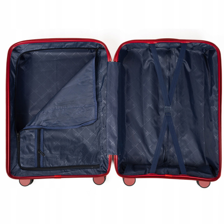 Walizka do samolotu czerwona kabinowa – mała, podróżna, lekka, elegancka i praktyczna na kółkach Wowbag 7918 S red