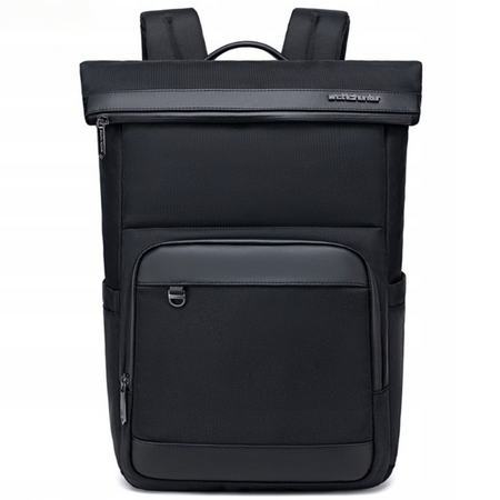 Czarny plecak biznesowy miejski, 18,7 l, wodoodporny, na laptop 15,6", stylowy i pojemny. Arctic Hunter B00684 Black.