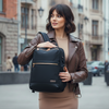 Plecak damski miejski stylowy czarny pojemny na laptopa na studia do pracy