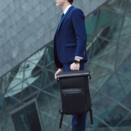 Niebieski plecak miejski biznesowy, 18 l, wodoodporny, na laptop 15,6", podróżny i codzienny. Arctic Hunter B00684 Blue.