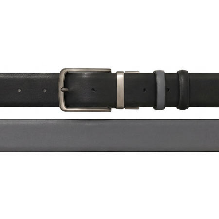 Męski pasek klasyczny skórzany do spodni dwustronny czarny szary elegancki