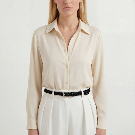 Pasek cienki damski czarny skórzany pleciony elegancki do spodni i sukienki