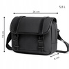 Torebka listonoszka czarna na ramię miejska wodoodporna elegancka na tablet 10,2″ 5,8 l Arctic Hunter K00568Black