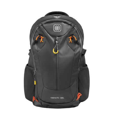 Plecak turytstyczny trekkingowy czarny funkcjonalny 50L górski wodoodporny