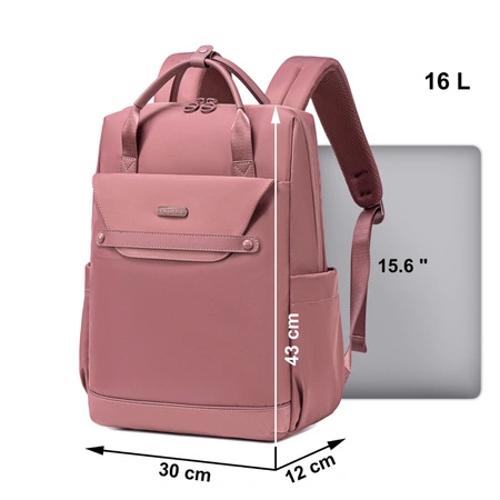 Elegancki plecak różowy damski miejski na laptop modny na studia do pracy