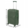 Walizka średnia ciemnozielona elegancka walizka podróżna na kółkach lekka i trwała 65L Wowbag 7905 M dark green