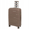 Duża walizka podróżna beżowa na kółkach – elegancka i pojemna walizka do samolotu Wowbag 6910 L champagne
