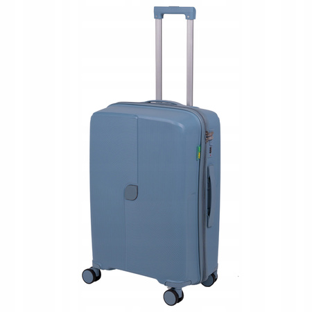 Walizka podróżna średnia jasnoniebieska – lekka, stylowa, funkcjonalna i elegancka na kółkach Wowbag 7918 M light blue