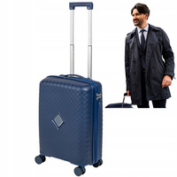 Walizka kabinowa podróżna ciemnoniebieska na kółkach, lekka i wytrzymała 41 L Wowbag 7900 S dark blue