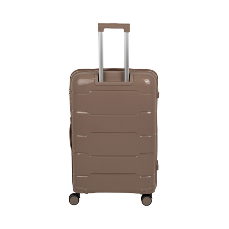 Komplet walizek beżowych 3 szt. elegancki zestaw podróżny lekkich i wytrzymałych kufrów Wowbag 6910 Champagne