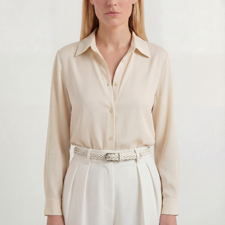 Pasek damski biały do koszuli spodni i sukienki cienki skórzany elegancki