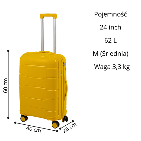 Walizka Wowbag średnia 6910 M yellow