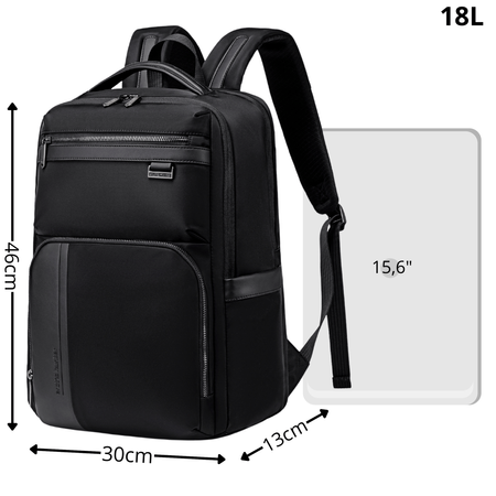 Plecak miejski czarny elegancki do pracy nowoczesny pojemny na laptopa 15,6" Arctic Hunter B00808 black