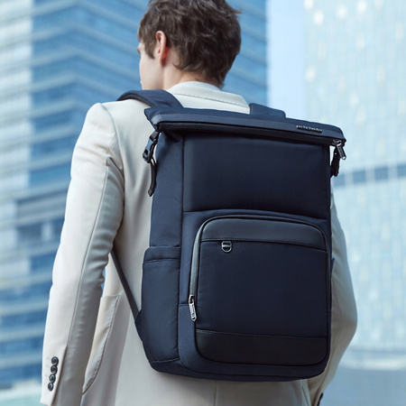 Niebieski plecak miejski biznesowy, 18 l, wodoodporny, na laptop 15,6", podróżny i codzienny. Arctic Hunter B00684 Blue.