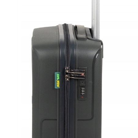Mała walizka ciemnoszara – kabinowa, podróżna, nowoczesna i wytrzymała na kółkach Wowbag 7918 S dark grey