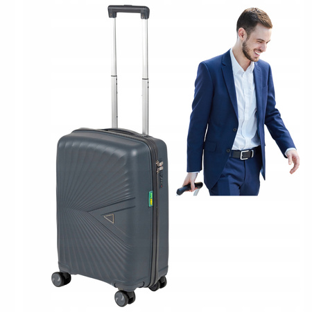Walizka mała ciemnoszara – funkcjonalna, stylowa, wytrzymała walizka podróżna Wowbag 7905 S dark grey